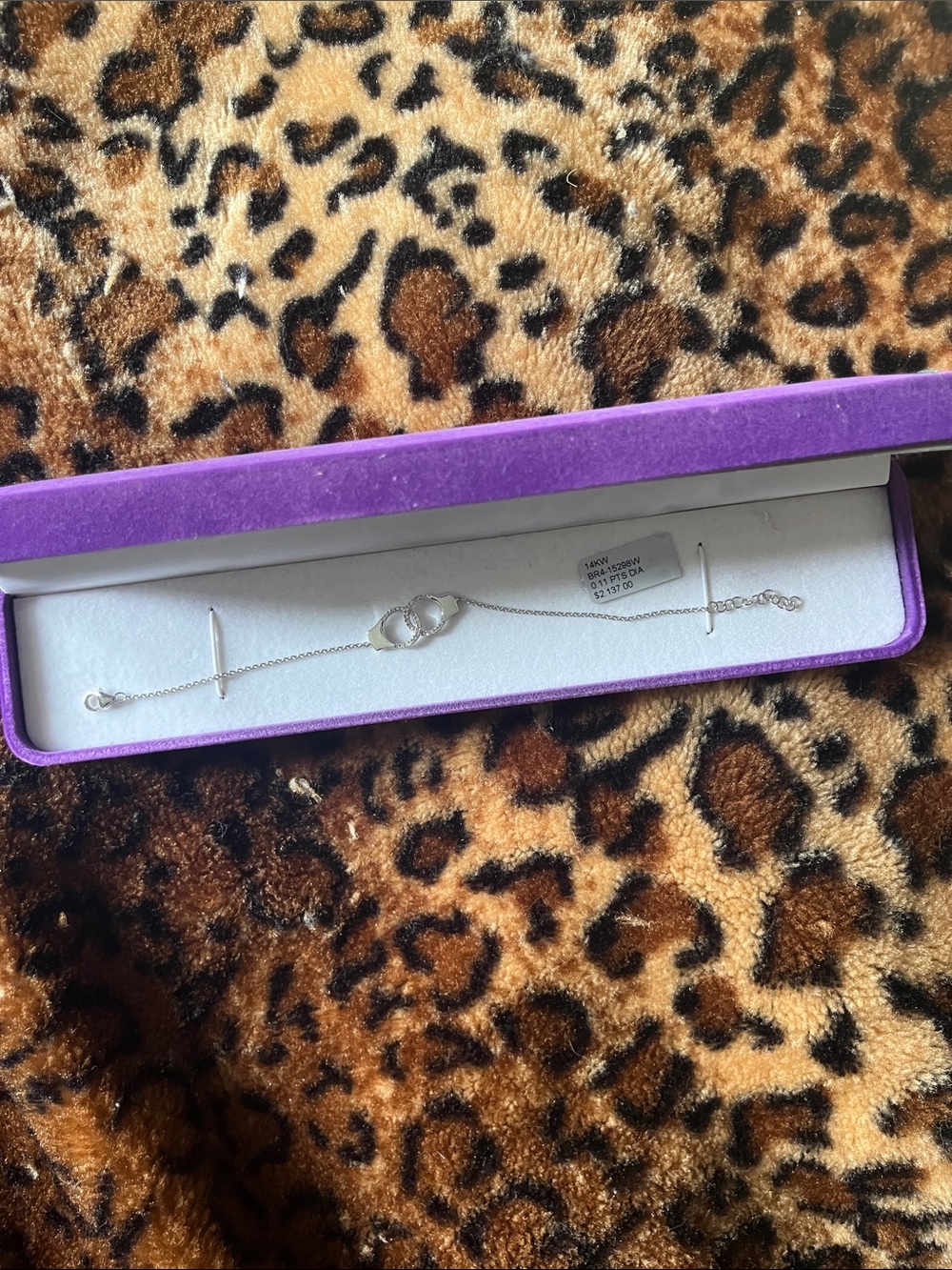 White gold and diamond handcuff bracelet
